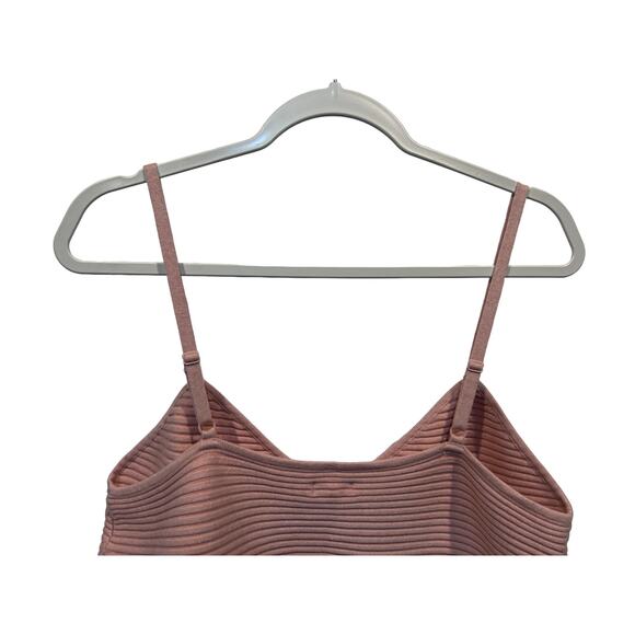 Aerie Top Womens XL Pink Knit Sweater Ribbed Strappy Crop Tank Boho Festival NEW - Picture 6 of 11